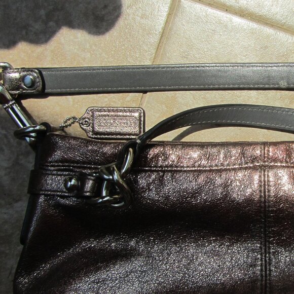COACH "Brooke" Pewter & Copper Leather Hobo Shoulder Handbag K1176-F17165 - Picture 3 of 10